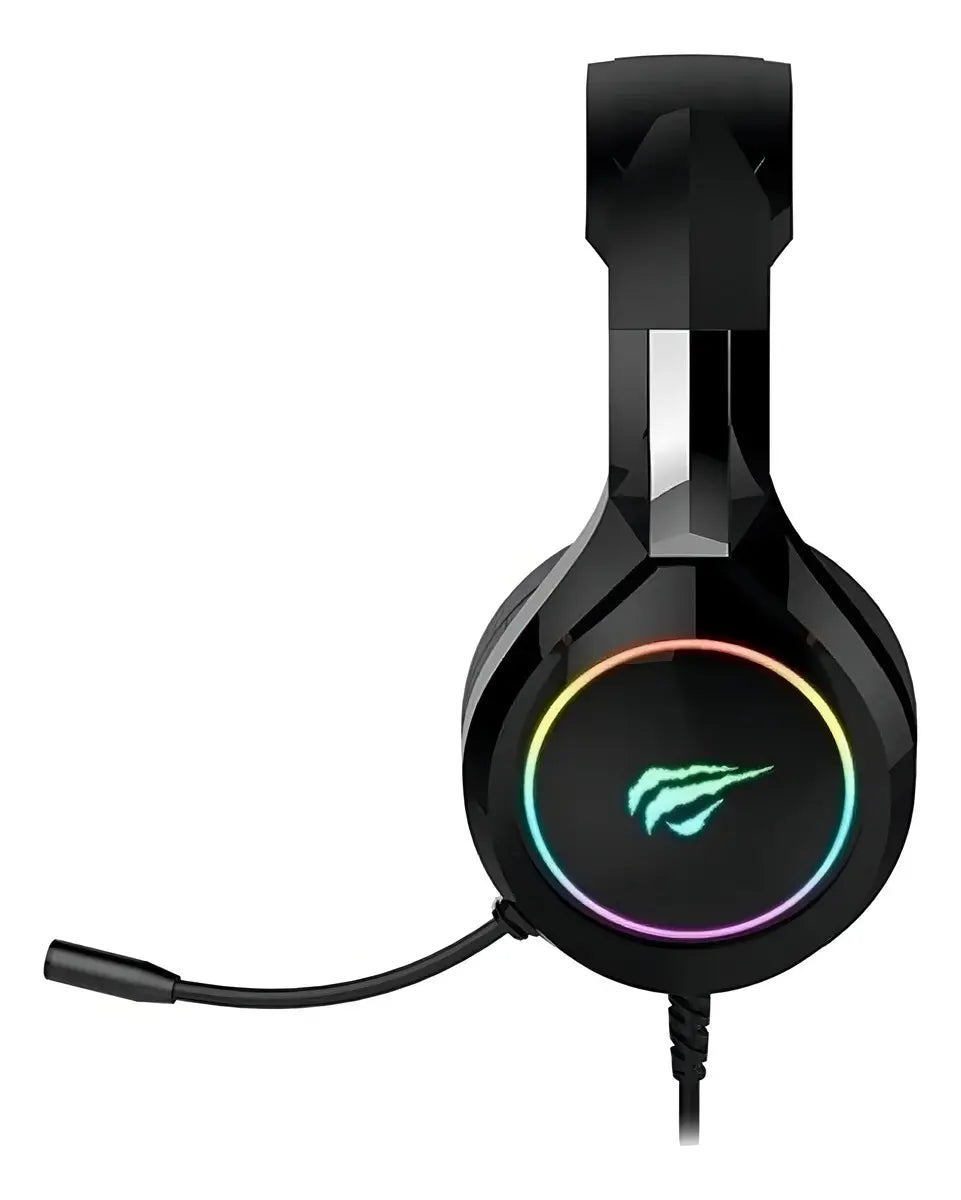 Auriculares Gamer Havit H2232d Over-ear Con Micrófono Y Luz Led Negro