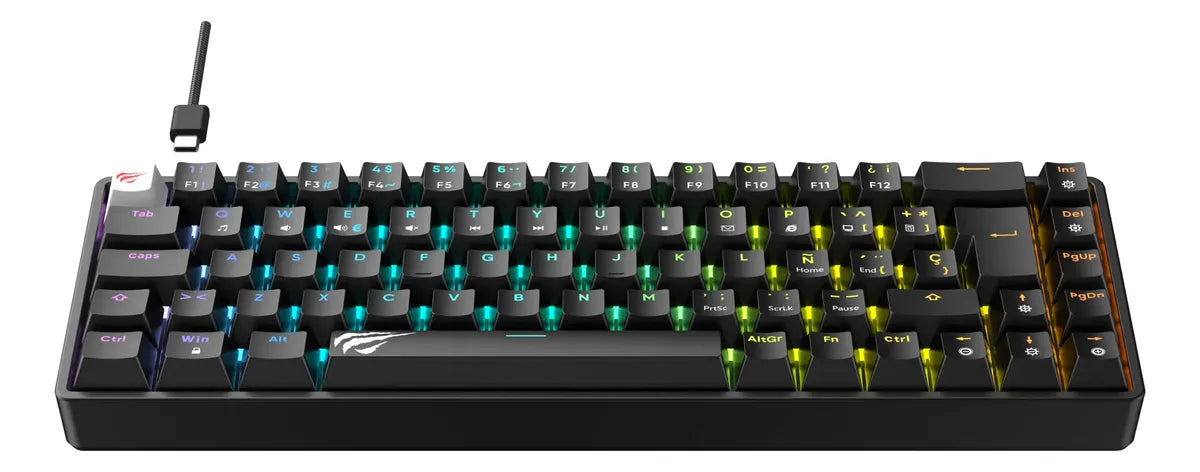 Teclado Mecánico Havit Kb860-sp Qwerty Para Pc Rgb