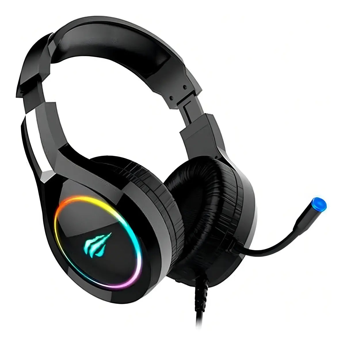 Auriculares Gamer Havit H2232d Over-ear Con Micrófono Y Luz Led Negro